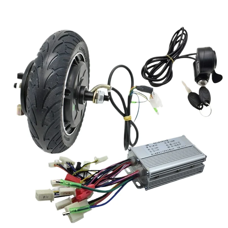 

Cross-border exclusive 8-inch 350W brushless hub motor + controller + throttle set 24V 36V 48V motor