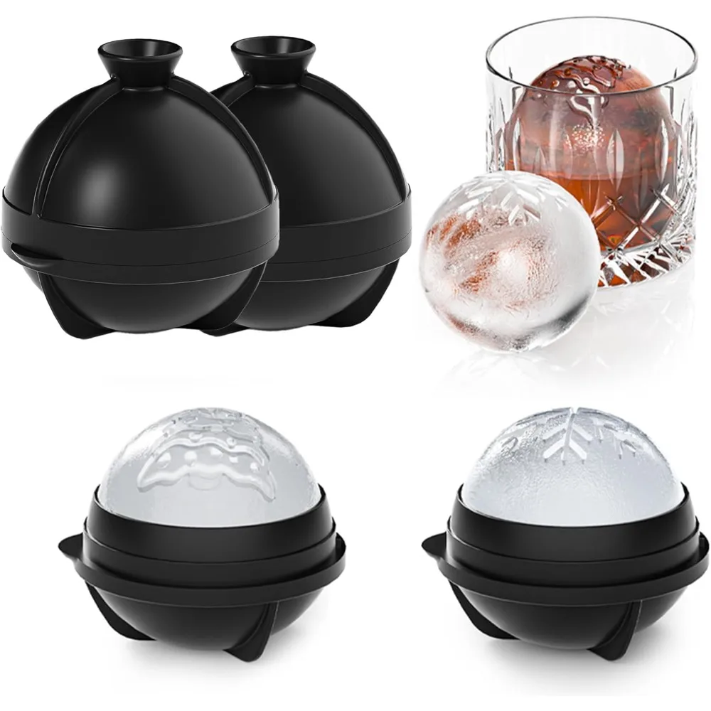 

Новинка, набор форм для изготовления ледяных шаров в виде снежинок, рождественских украшений, формы для льда, 2,4, большой праздничный круглый лед для виски