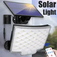 160LED Split Solar Light Outdoor IP68 Waterproof with Motion Sensor Floodlight Remote Control 3 Modes for Patio Garage Backyard