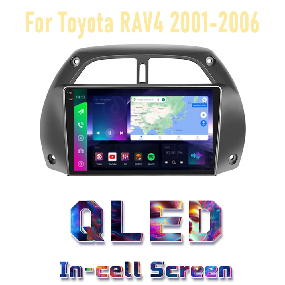 

4GB+64GB 9" For Toyota RAV4 2001-2006 Car Stereo Radio CarPlay Android15 Auto Head Unit GPS 4G+WIFI Navi Multimedia Player