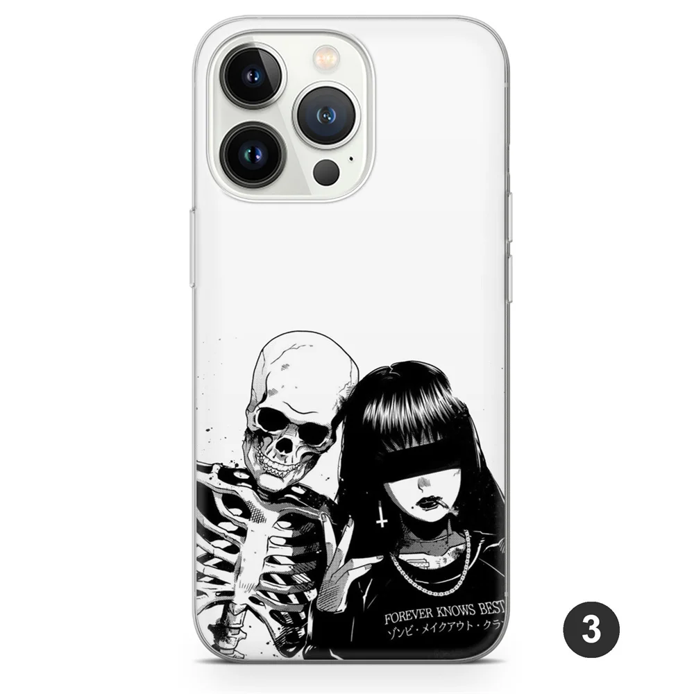 Funda de teléfono suave con Collage de Manga de Anime Grunge para iPhone, funda de silicona negra para iPhone 15, 14, 13, 12 Mini, 11 Pro Max, XS, XR, 7, 8 Plus, SE