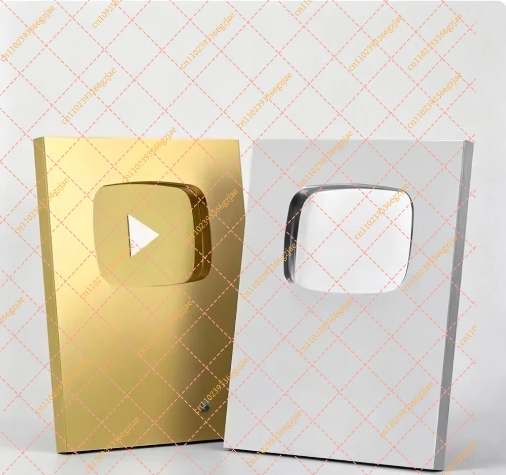 UV Engraved Silver Award Plate, Decorative Commemorative Medal for Video Creator Recognition Gift