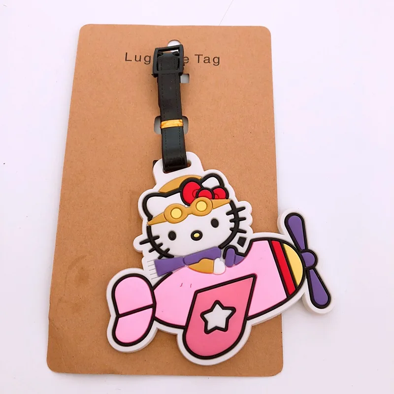 Travel Accessories Luggage Tag Sanrio Cartoon Hello Kitty Suitcase Portable Label Wholesale