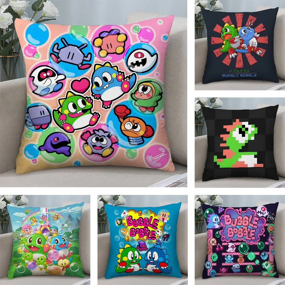 Funda de almohada Game Bubbles B-Bobble, funda de cojín cuadrada con estampado de doble cara para sofá, decoración para el hogar y la cámara de cama, regalo