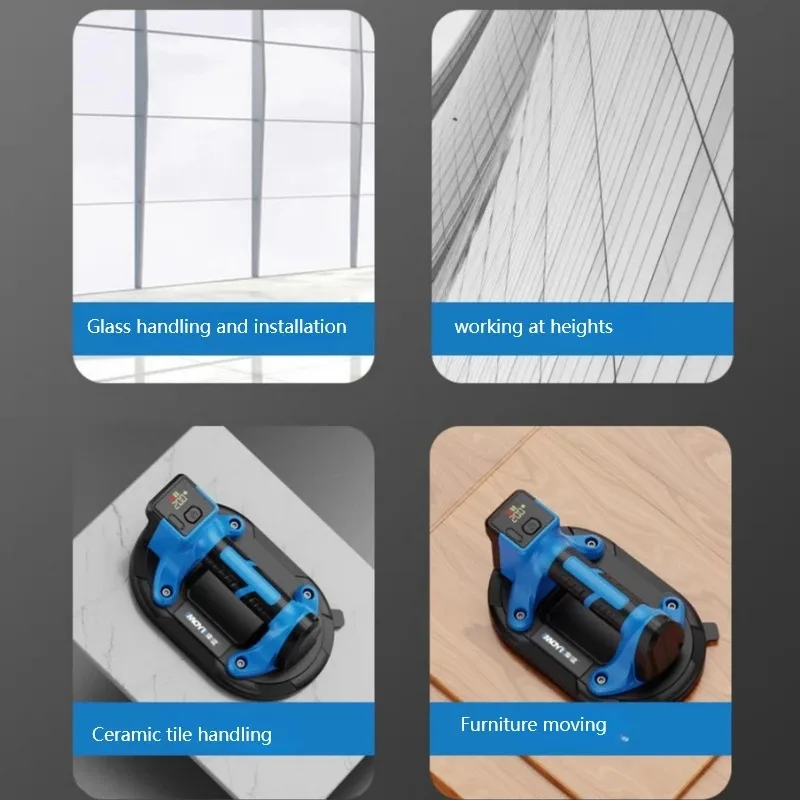 Ventosa elétrica levantadora a vácuo - 500KG resistente para superfícies ásperas, telhas, vidro, lajes (10 polegadas) à prova d'água