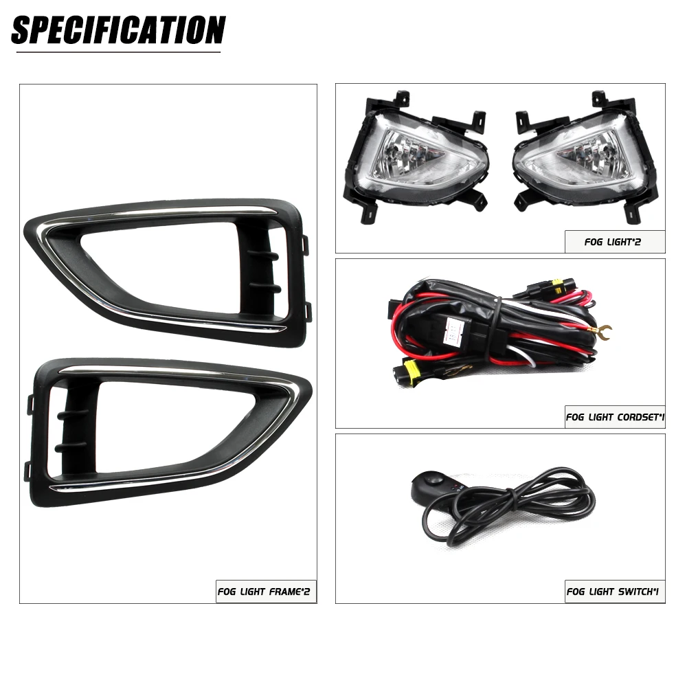 Front Bumper Fog Lamp Upgrade FOR Hyundai verna reina 2019 2020 2021 Version Additional Foglight Set Switch + Wiring