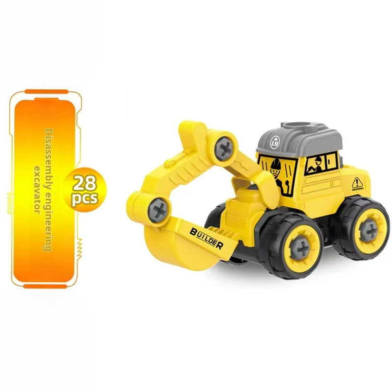 Disassembly Engineering Vehicle Toy DIY Nut Assembly Puzzle Simulation Sliding Excavation for Boys Improve Hand-Eye Coordination