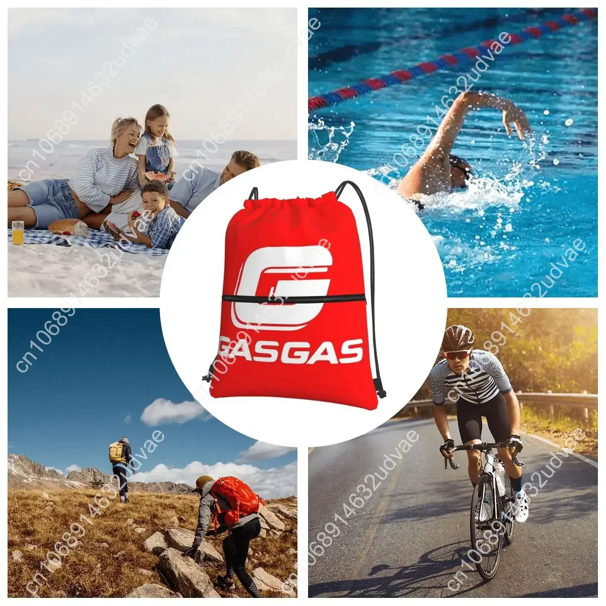 Gasgas Plaid Logo Portable Backpacks Drawstring Bag Fashion Drawstring Bundle Pocket Book Bags For School Students