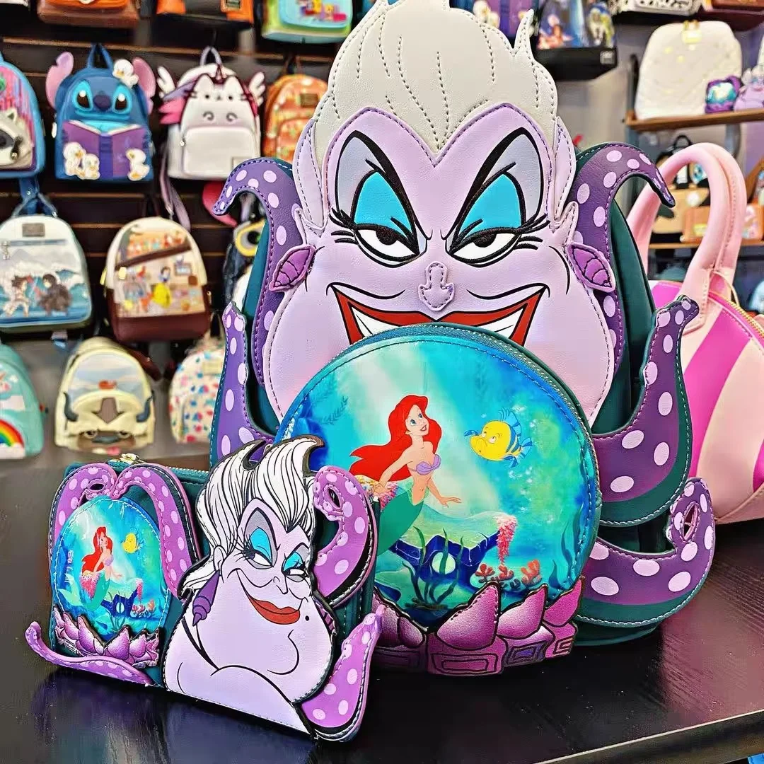 Hot Disney Loungefly Finding Nemo Princess Belle Pixar Up Double Strap Shoulder Bag Purse School Backpack Backpack Kids Gifts