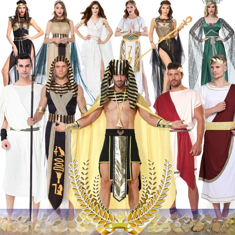 

Athena Goddess Costume Children's Performance Ancient Egyptian Pharaoh Queen Halloween Annual Conference Outfit Parent-Child