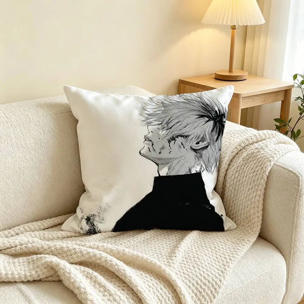 T-Tokyo Ghoul K-Ken Kaneki Pillow Case Square Double-Sided Sofa Cushion Cover Bedroom Bedside Pillow