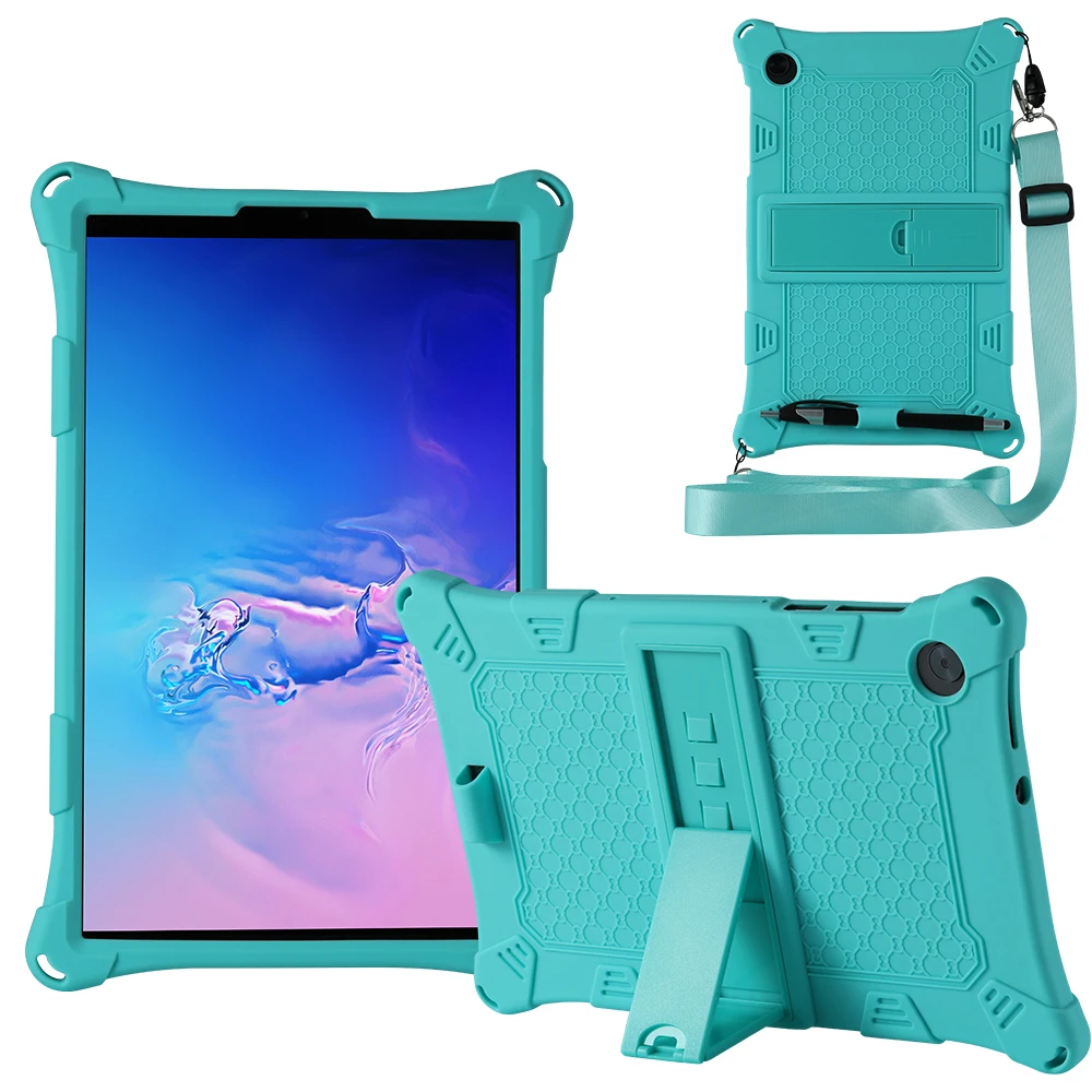 Tablet Case For Lenovo Xiaoxin Pad 10.6 2022 Tab M10 Plus 3rd Gen TB125 128 FU XU Soft Silicon stand Cover With Shoulder Strap 