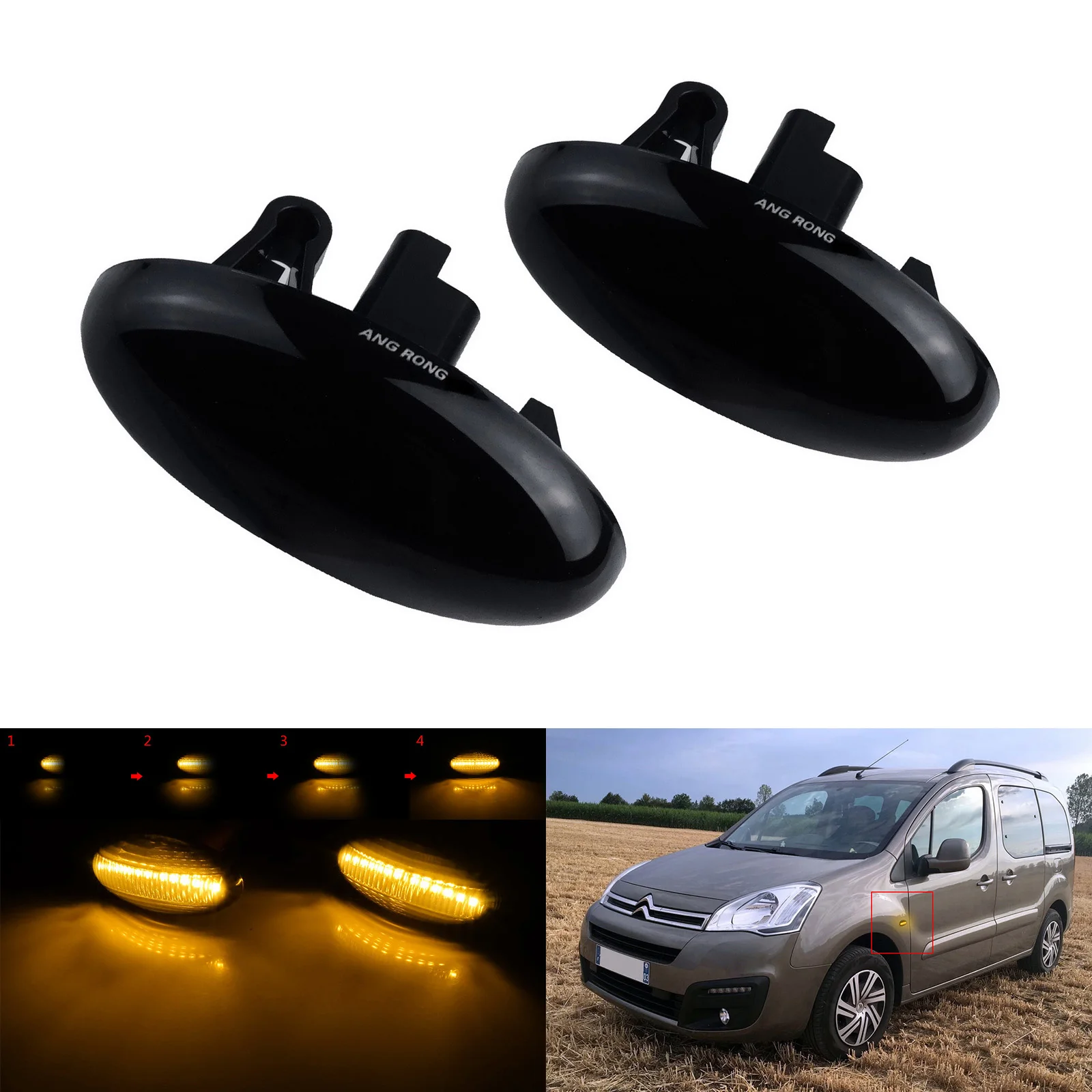 Динамический светодиодный ретранслятор, боковой индикатор светильник Peugeot Expert 107 206 307 407 607