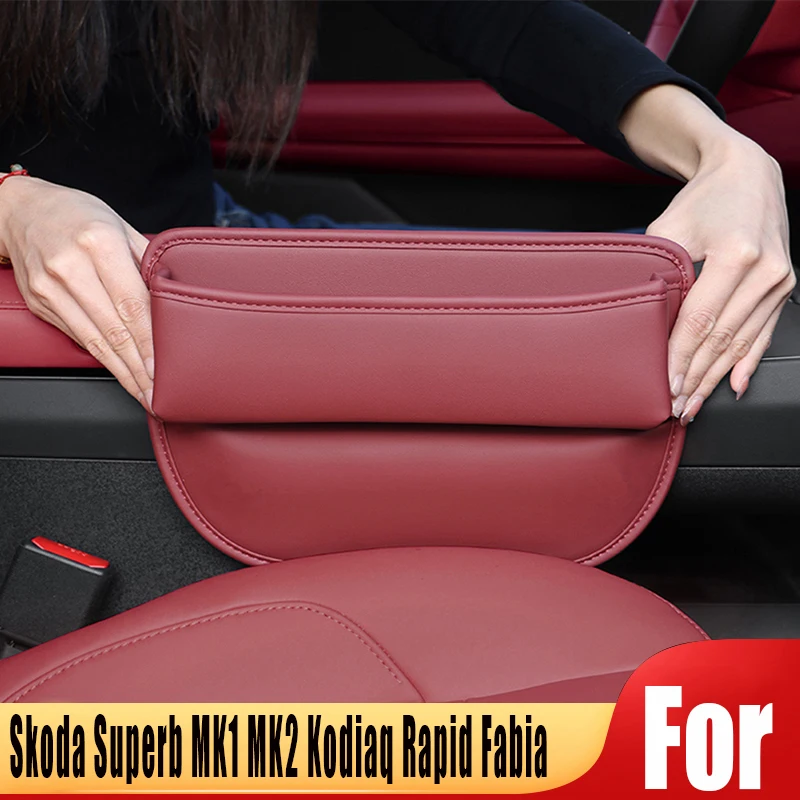 

For Skoda Superb MK1 MK2 Kodiaq Rapid Fabia Car Front Seat Crevice Storage Pocket Box Multifunctional Built-in Cover Accessories