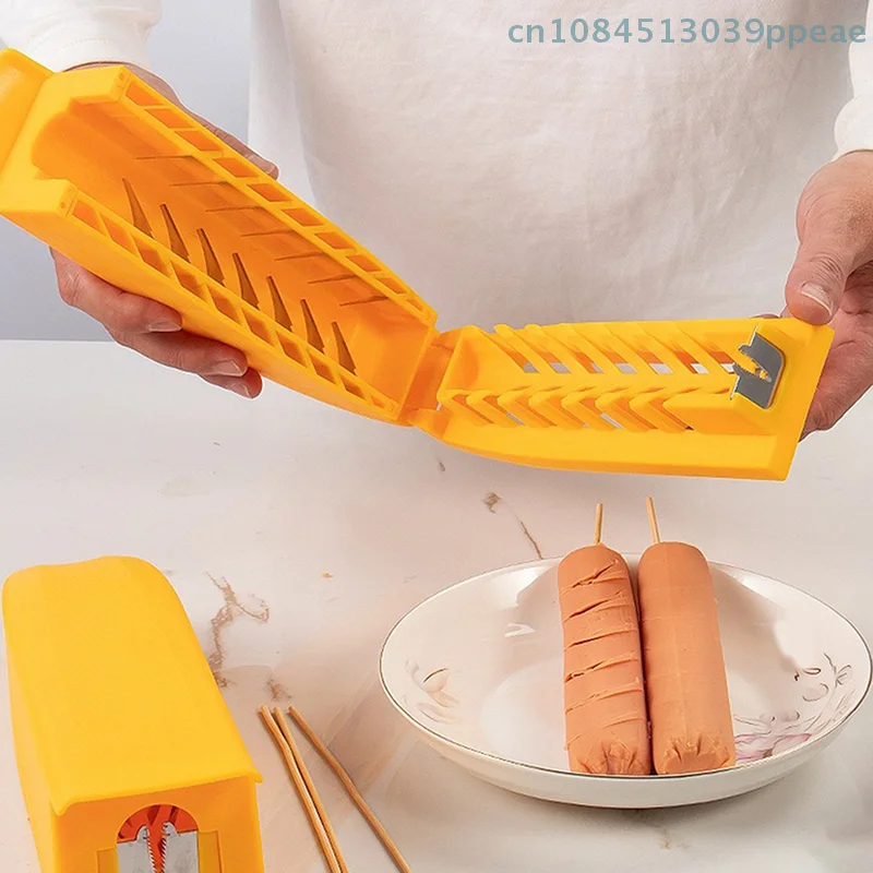 

For Backyard Camping Grilling Hot Dog Slicing Tool Sausage Cutter Kitchen Utensils Barbecue Tools Hot Dog Cutter Ham Slicer