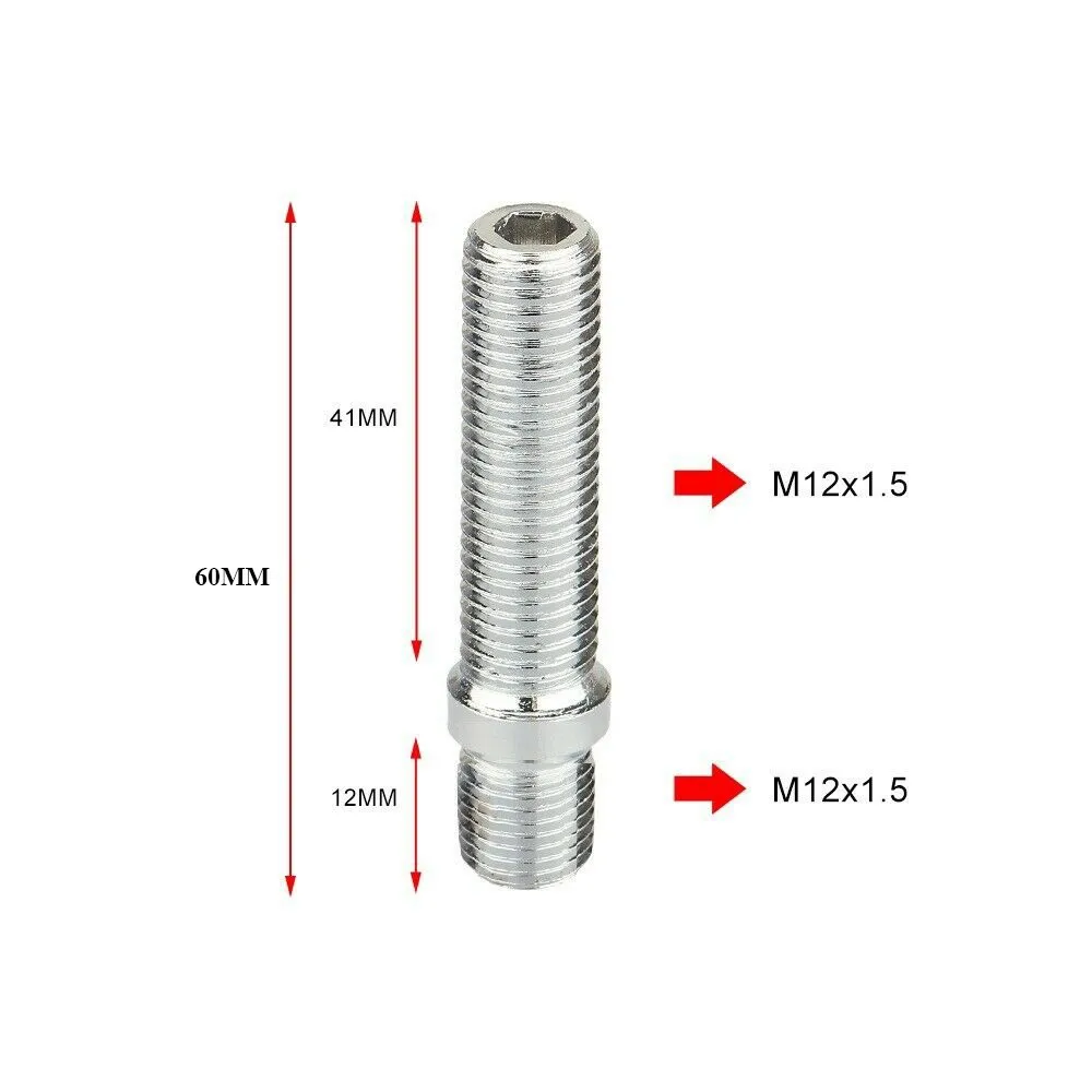 M12x1.25,M12x1.5,M14x1.25,M14x1.5 Extended Wheel Studs Conversion Tall Lug Bolts Screw Adapter Kit High Quality