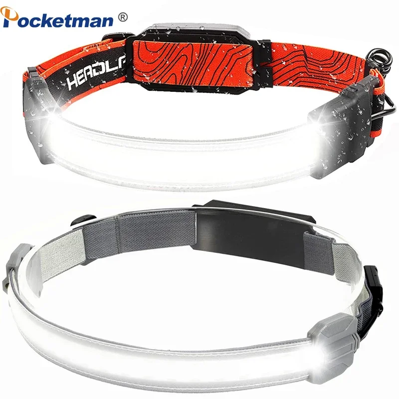 Powerful COB LED Headlamp High Lumen Headlight Waterproof Head Lamp for Camping Hiking Fishing Hunting