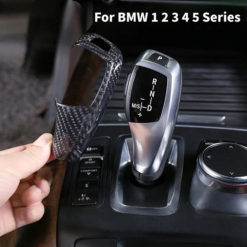 

Carbon Fiber ABS For BMW F30 F20 F10 F31 F32 F36 F34 F22 X3 F25 X5 F15 Series 1 3 4 5 Car Gear Shifter Knob Cover Trim Accessory