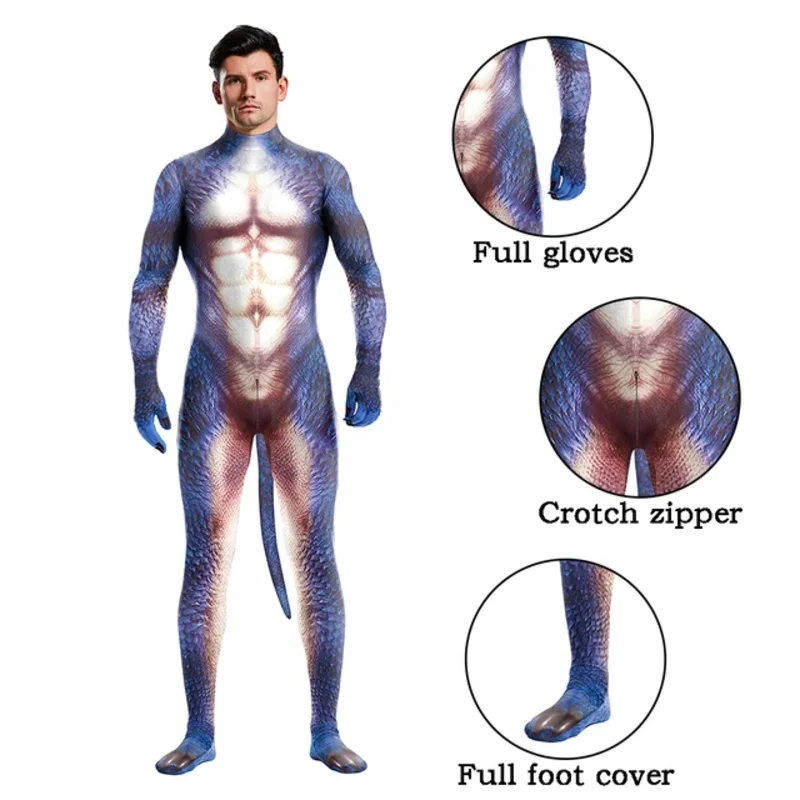 الإبداعية تأثيري Petsuit الثعلب طباعة الحيوان زي دنة Zentai مع الذيل تمتد غطاء كامل داخلية وتتسابق