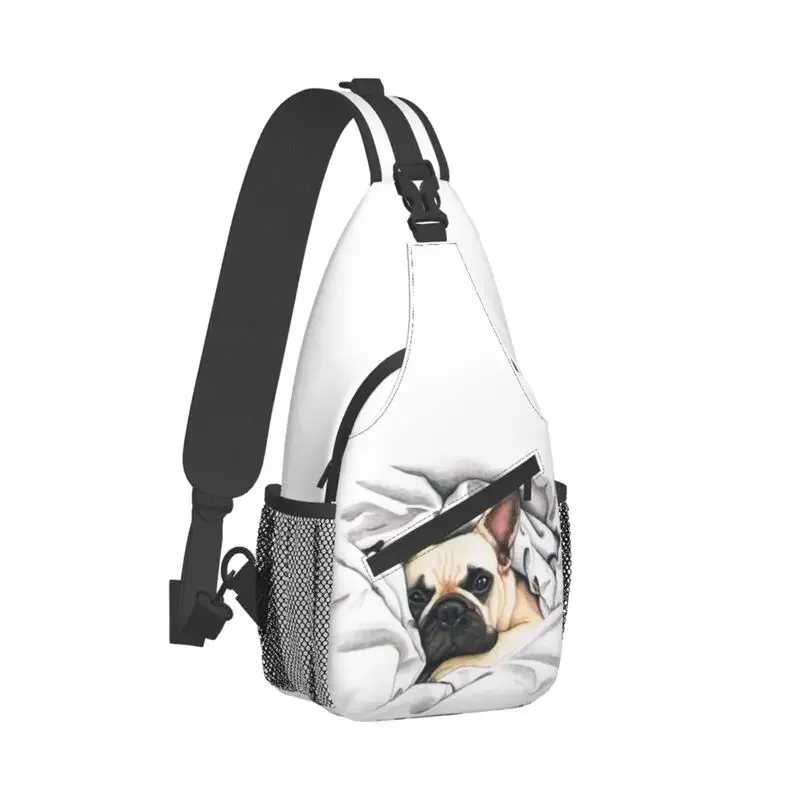 Custom French Bulldog Sling Bags for Men Fashion Frenchie Dog Lover Shoulder Chest Crossbody Backpack Cycling Camping Daypack