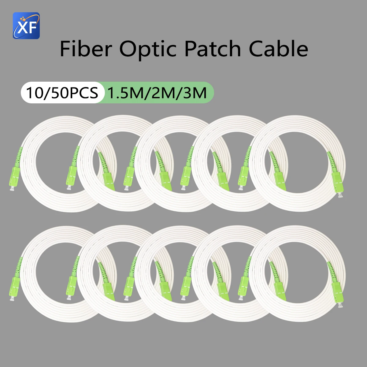 Promotion 10/50PCS Fiber Optic Cable 1.5M/2M/3M SC/APC-SC/APC Single-Mode Indoor FTTH Extension Cable Simplex Convert Patch Cord