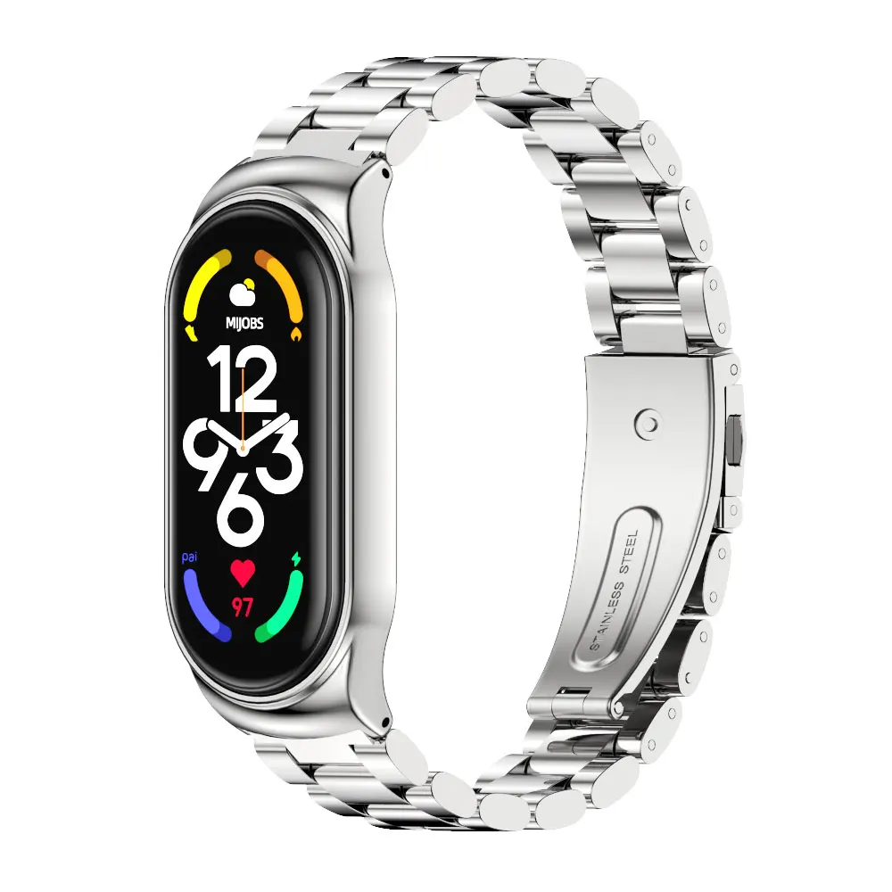 Bracelet en métal inoxydable pour Xiaomi Mi Band, bracelets, bracelet, version globale, NDavid, 8, 9, 7, 6, 5, 4, 3, 9 ata