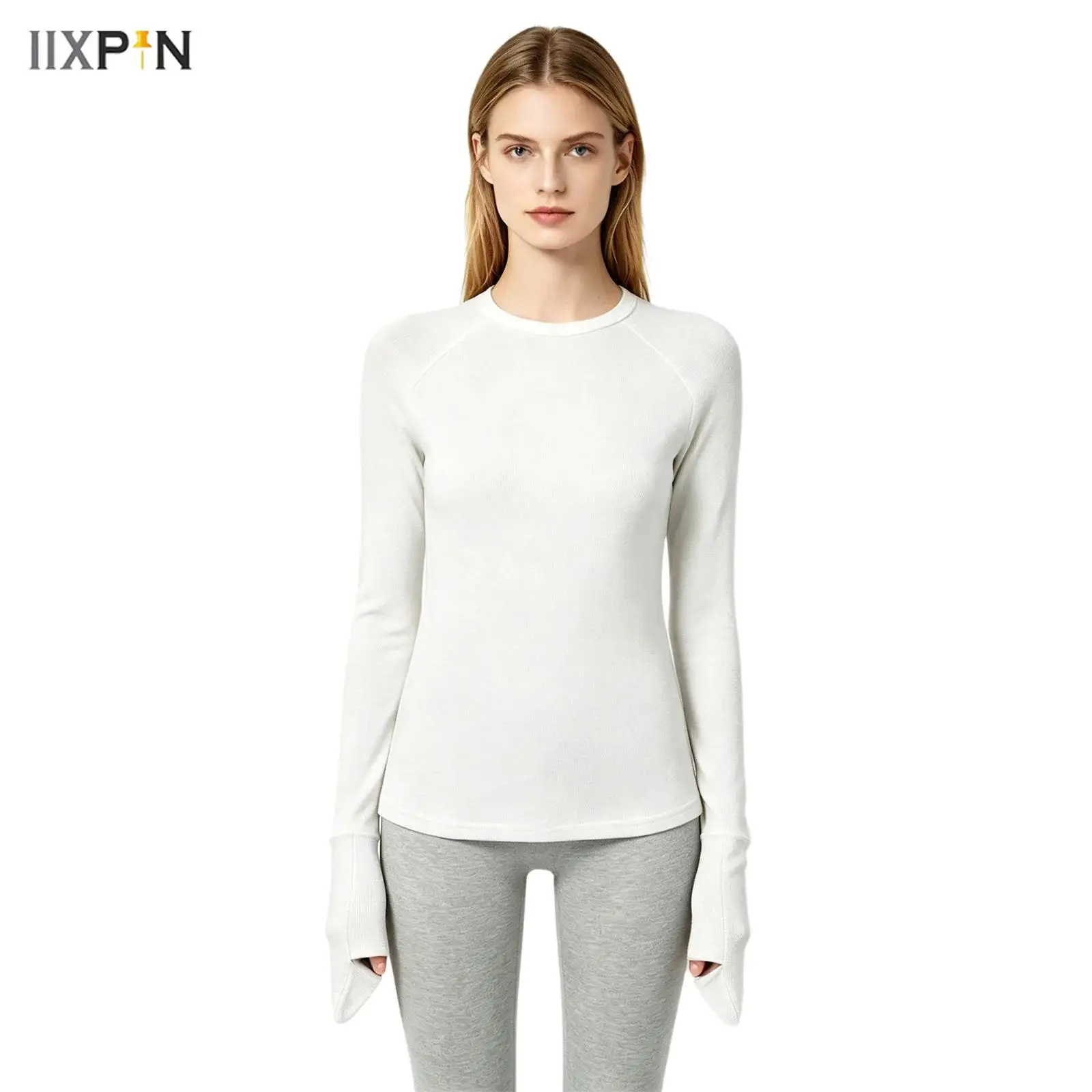 Women's Anti-scratch Adaptive T-shirt Special Need Clothes for Nursing Home Long Sleeves with Stay-on Scratch Mitts Blouse Top