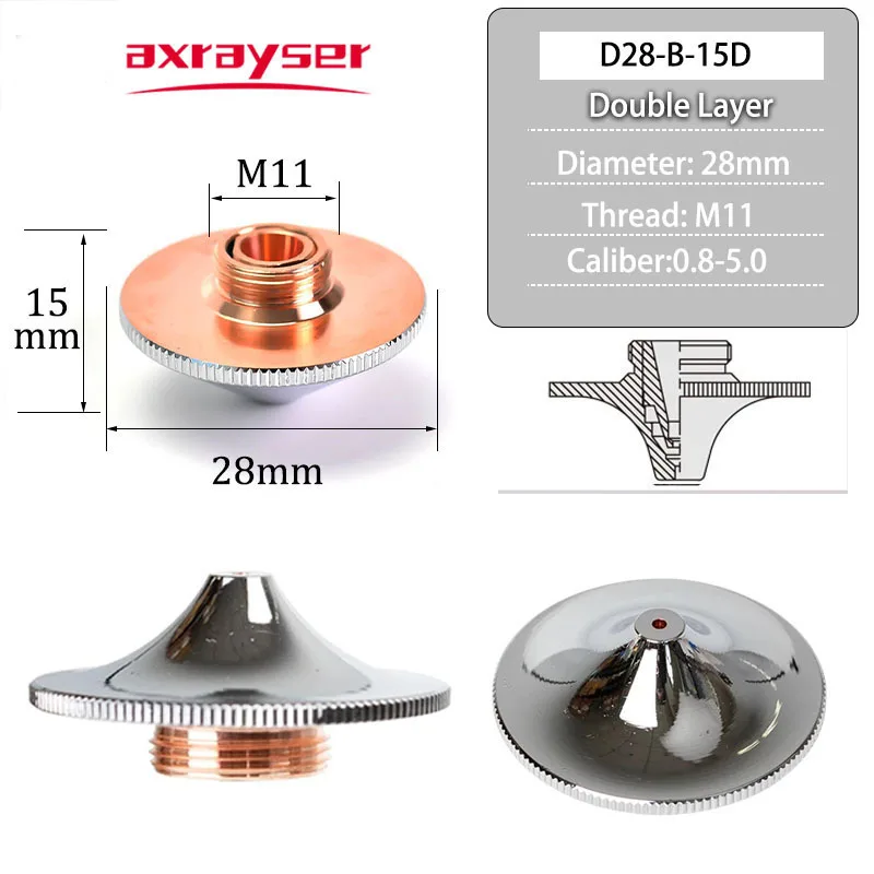 Imagem -03 - Raytools Bicos Laser de Alta Velocidade tipo D32 M14 D28 M11 para Precitec Wsx Hans Hsg Cabeça Peças Máquina Corte Fibra Consumível