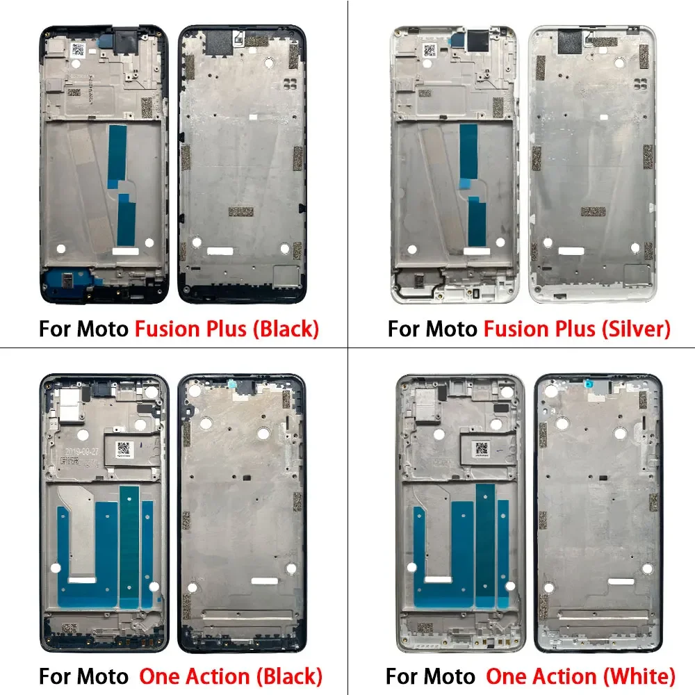 NEW For Motorola Moto One Macro Vision Action Hyper Fusion Plus Zoom Front Housing LCD Screen Middle Frame Cover Bezel Plate