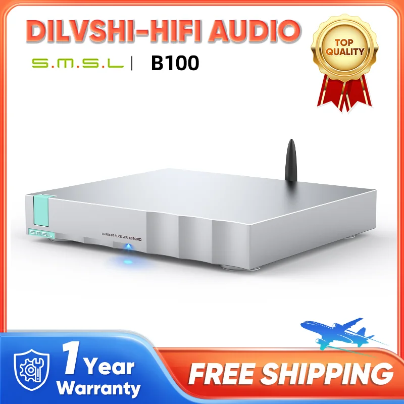 Pre-order SMSL B100 True Wireless Hi-Fi with Bluetooth 5.1 Hi-Res BT Receiver Amp with AKM New AK4493S DAC Chip