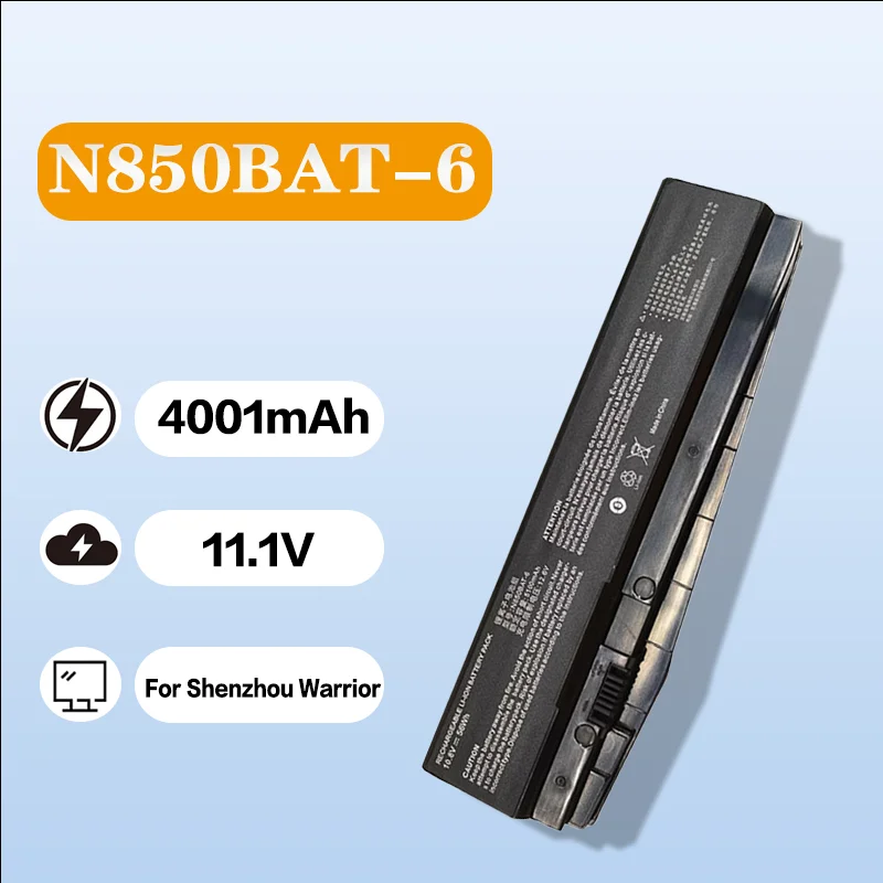 

Аккумулятор для ноутбука N850BAT-6 для Hasee Zhan Shen Z6-KP5GT/KP5D1 Z7M-KP7GT/KP5S1/KP7G1 11,1 В 4001-5000 мАч Сменный аккумулятор
