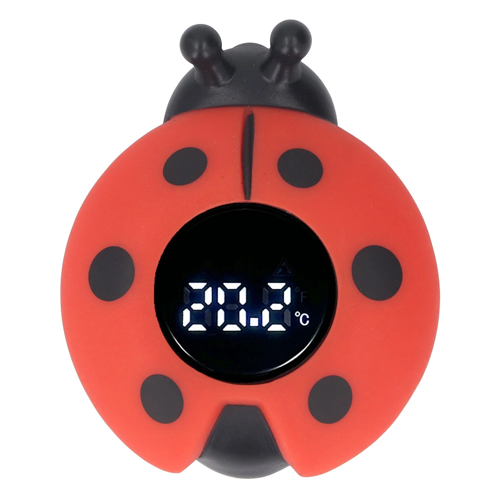 

Baby Bath Water Room Thermometer with LED Display Ladybird Shaped Low High Temp Alert IP67 Water Resistant Bath Temperature Toy