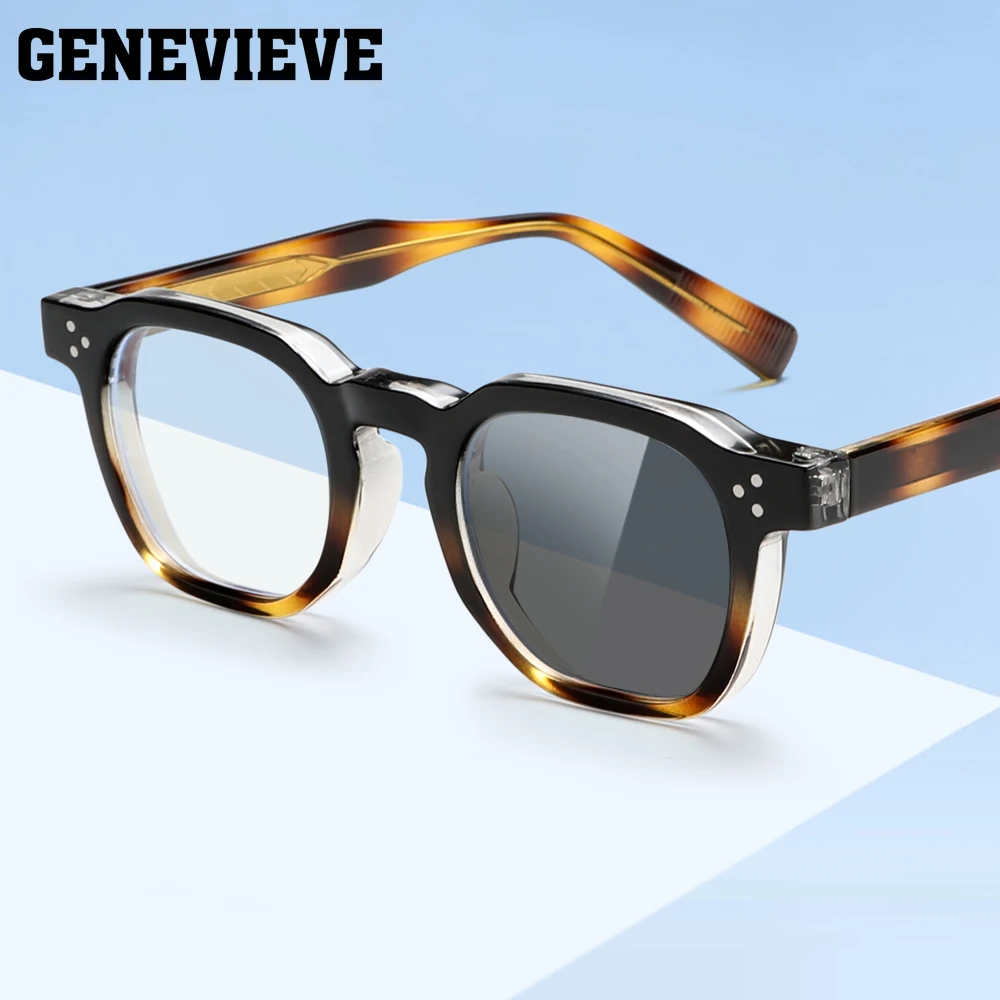 

GENEVIEVE модные ретро персонализированные простые дизайнерские женские фотохромные очки для чтения с защитой от синего света, настраиваемые по рецепту