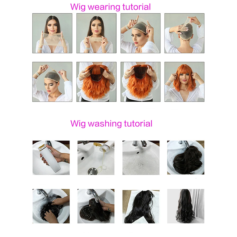 Synthetic Long Straight and Curly Lolita Anime Wig Colorful Cosplay Wigs for Women Halloween Hair