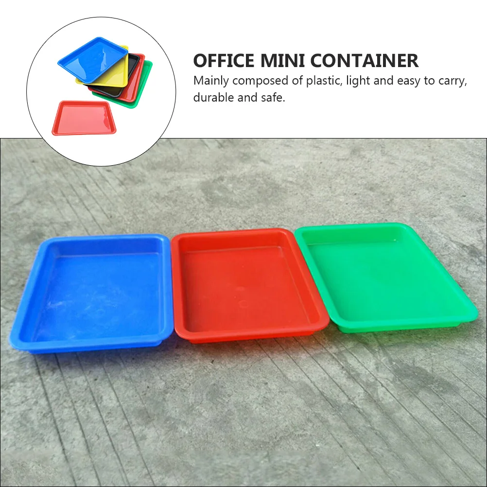 6 Pcs Plastic Trays Square Multi purpose Mini Container Rectangular Durable Stackable Toy Storage Home School Classroom