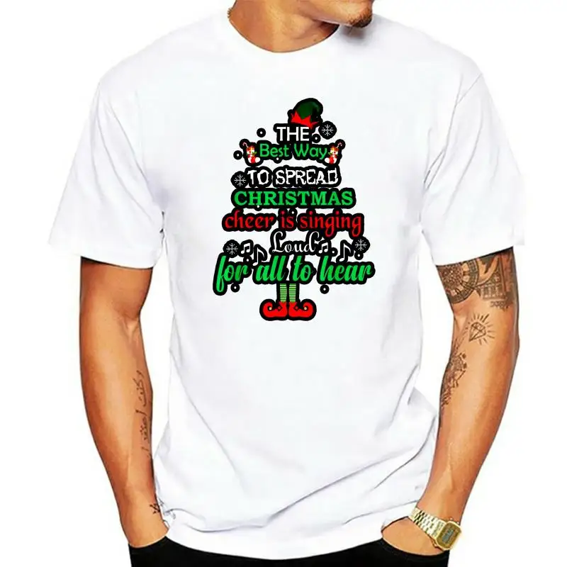 Cheer Tree T-Shirt Elf Christmas Spread T-Shirt-Men's T-Shirt-Black