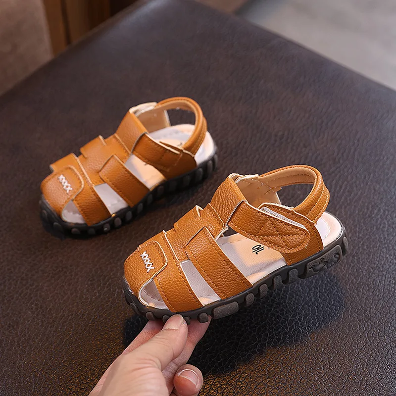 

Summer Child Sports Sandals Closed Toe Beach Medium Large Kid Soft Beef Tendon Sole Casual Student Shoes Non Slip Baby Shoes