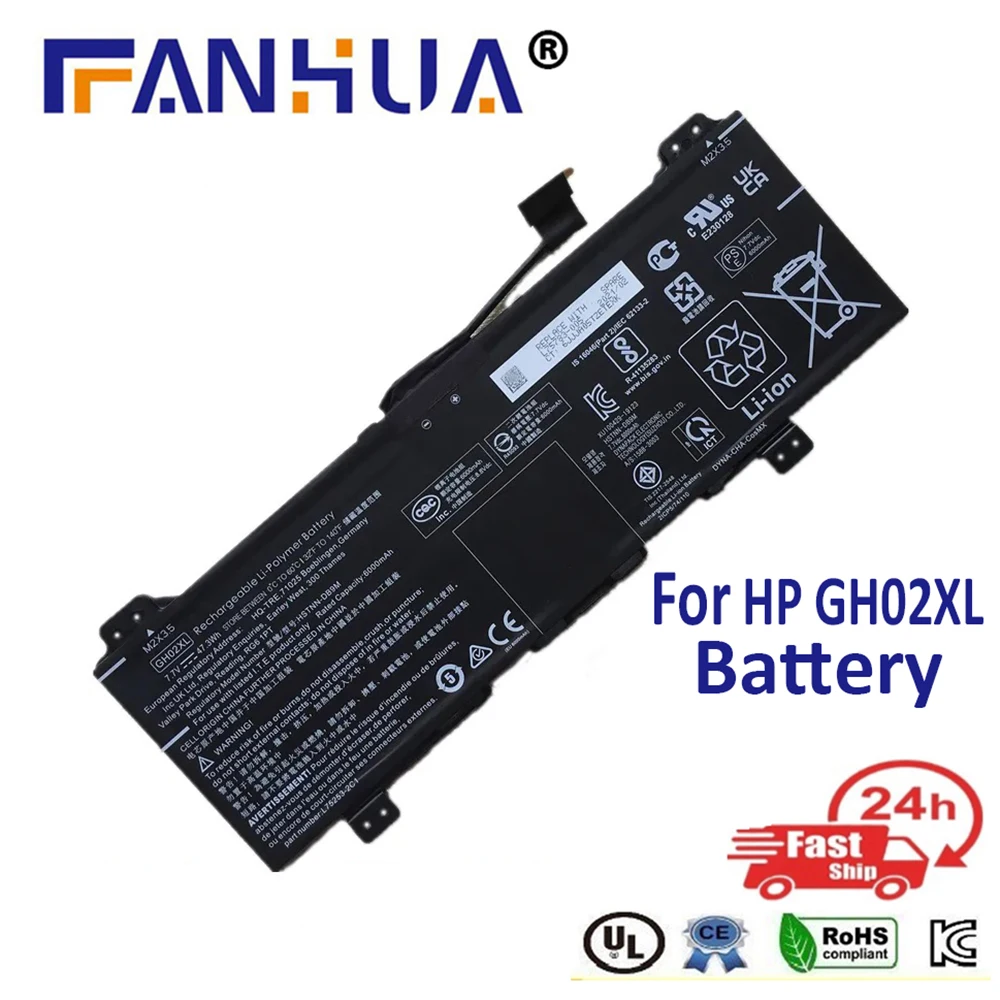 

New HP GH02XL HSTNN-DB9M IB9C Laptop Battery For HP Chromebook 14A-NA0000ND,NA0052ND,X360 14A-CA0000NF,L75783-006 Battery