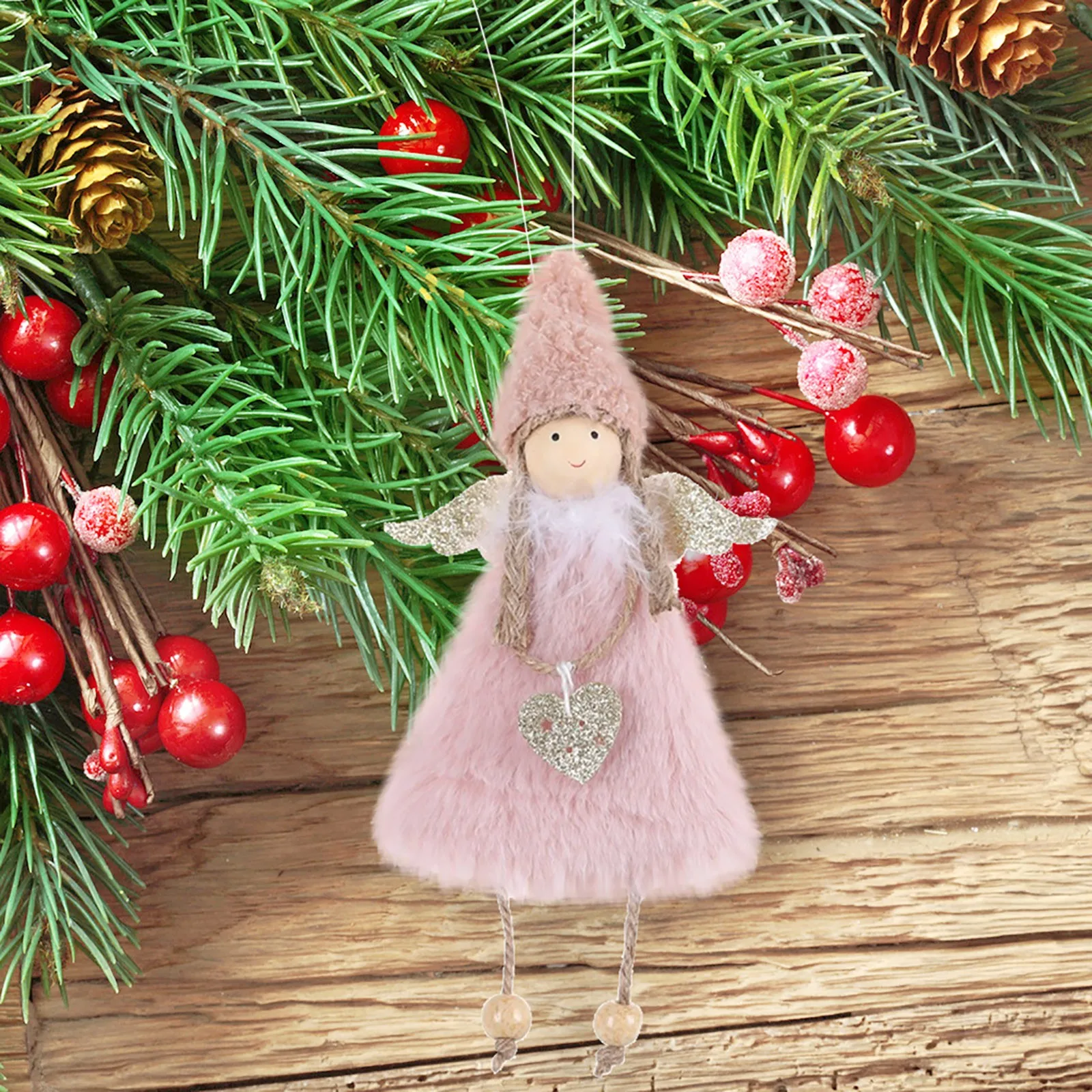 Love Angel Cross-Border Plush Girl Christmas Decorations Creative Christmas Tree Pendant Santa Gifts Trees Decorative Hanging