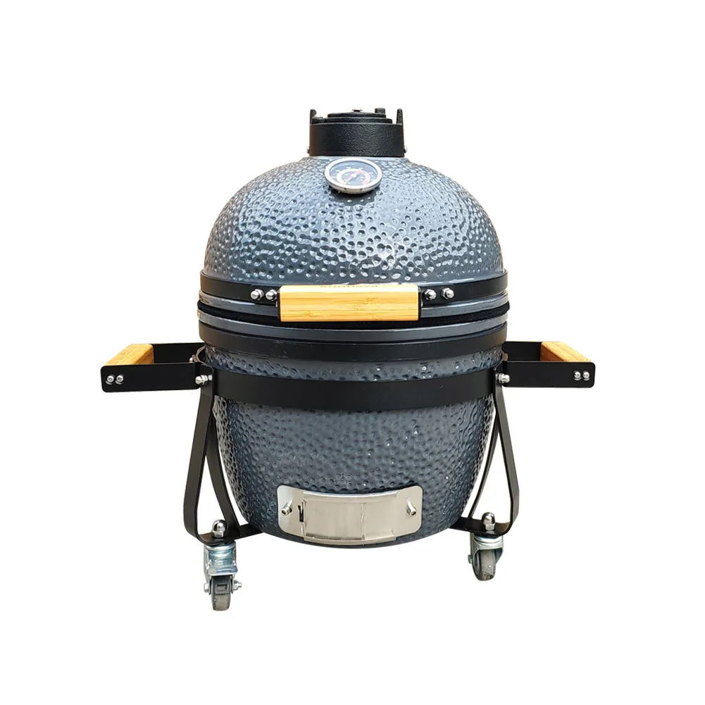 Portable Pellet Smoker 14 Inch Mini Charcoall  Kamado Ceramic BBQ Outdoor and Indoor