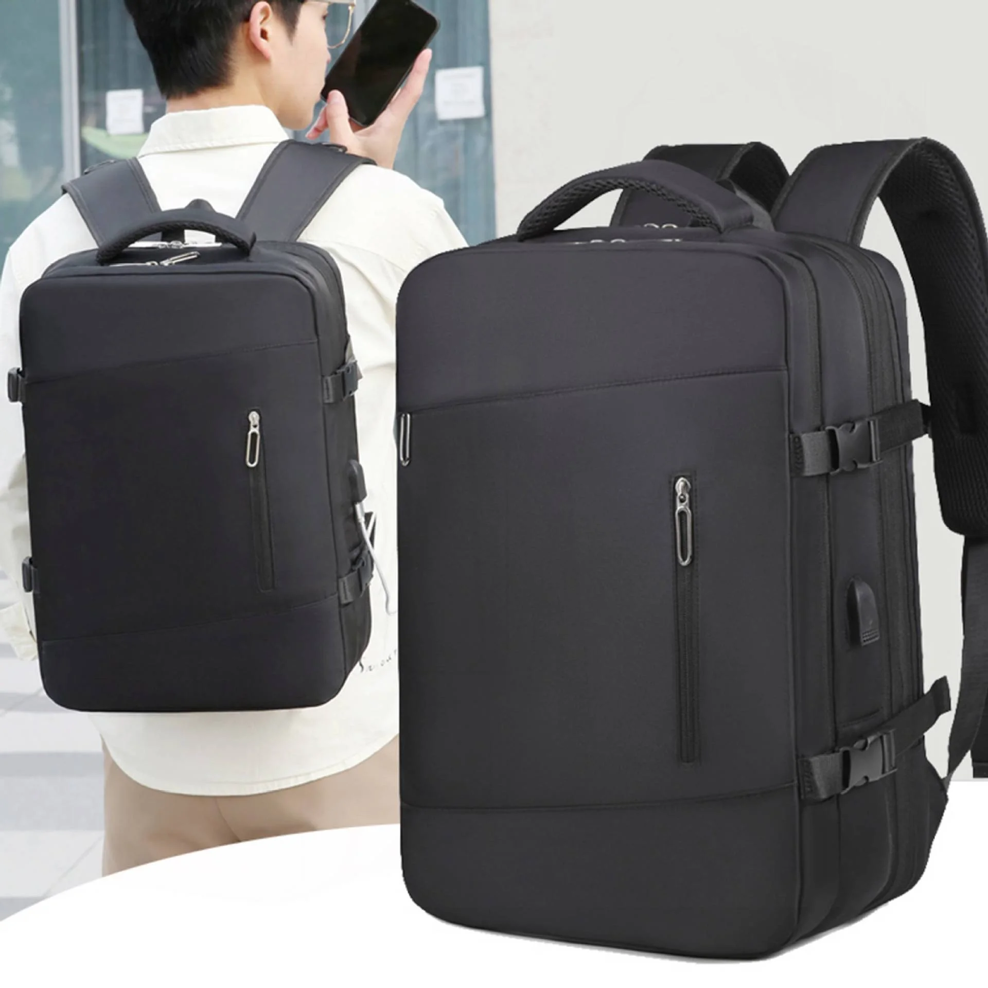 High Quality Travel Backpack Fashion Students Backpack Bag Business Laptop Backpack Men USB Charge Sport Computer Backpack