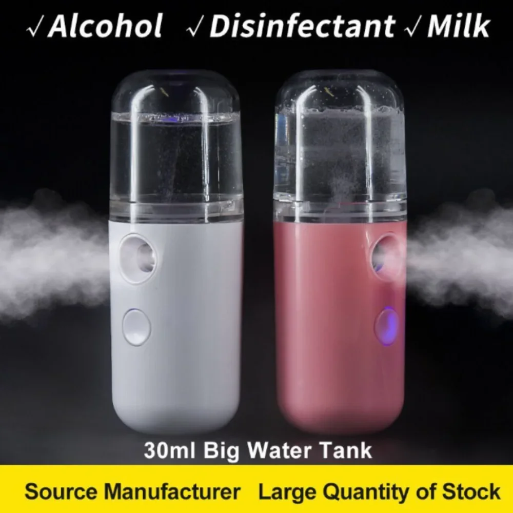 

Portable Small Facial Steamer Rechargeable 30ml Mini Humidifier Home Wireless Nano Personal Face Hydrat Sprayer Cool Mist Maker