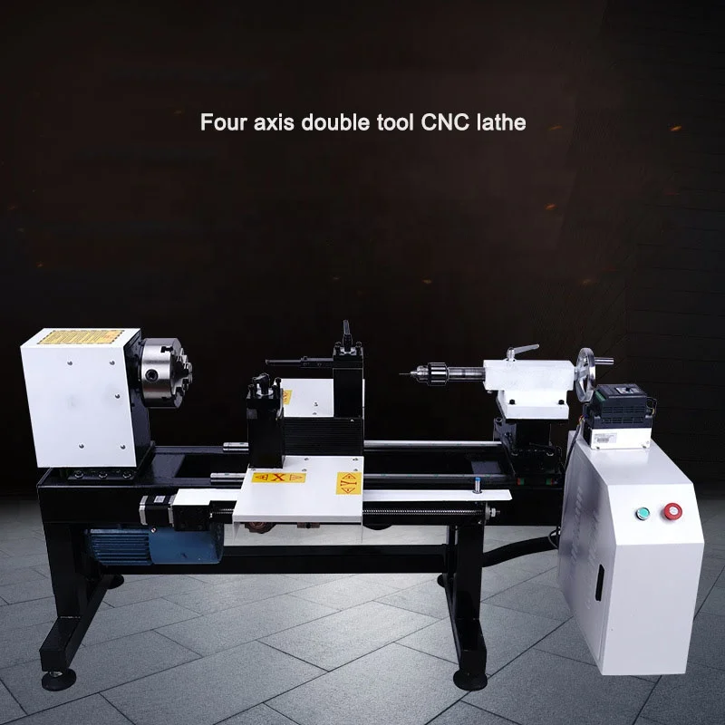 High precision new 2 axis 4 axis double knife multi-function Buddha bead wood automatic cnc lathe