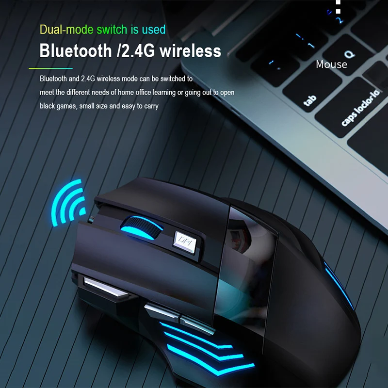 M2 ماوس لاسلكي بلوتوث 2.4G ثنائي الوضع قابل لإعادة الشحن RGB ماوس USB استقبال 3 ديسيبل متوحد الخواص قابل للتعديل حجم Esports الألعاب ماوس #5