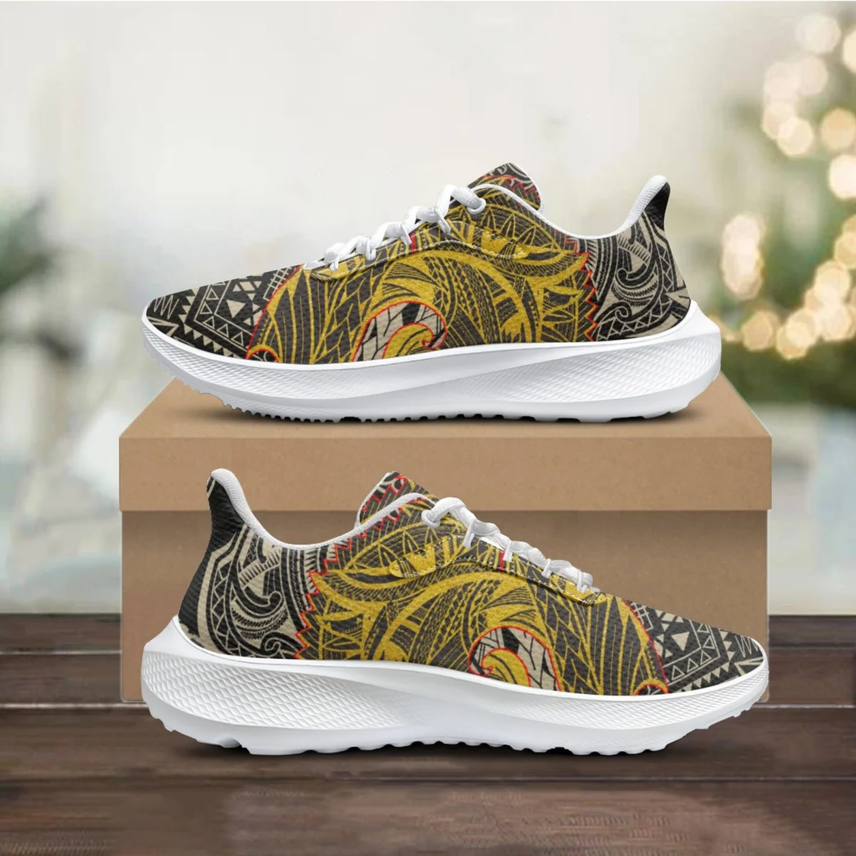 Creative Tribal Polynesian Designer Comfortable Flat Shoes Breathable Non-slip Ladies Walking Shoes Sneakers Female Drop Ship