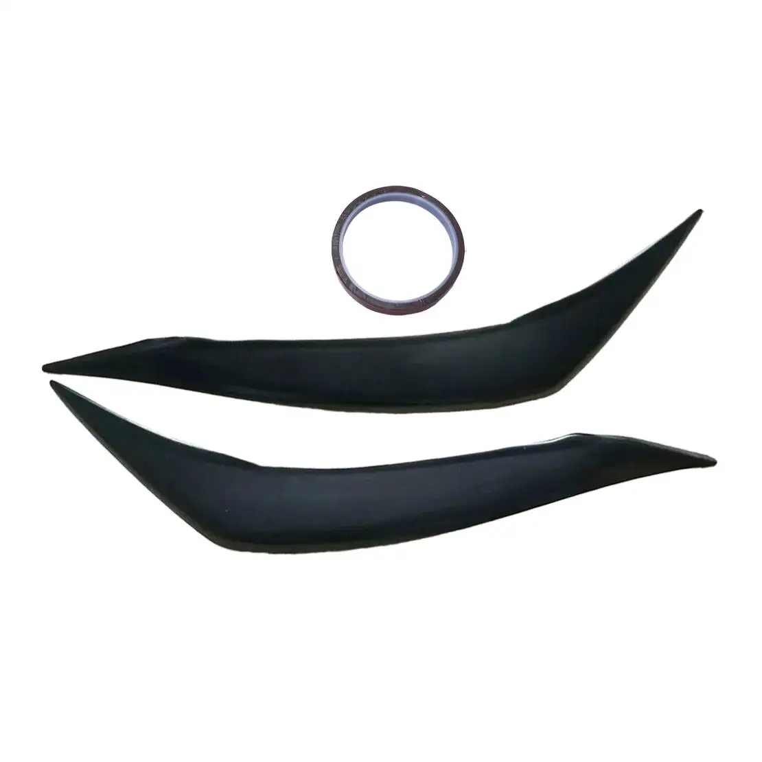 1 Pair Headlight Eyebrow Eyelid Cover Trim Black Plastic Fit For Toyota Corolla 2011-2013