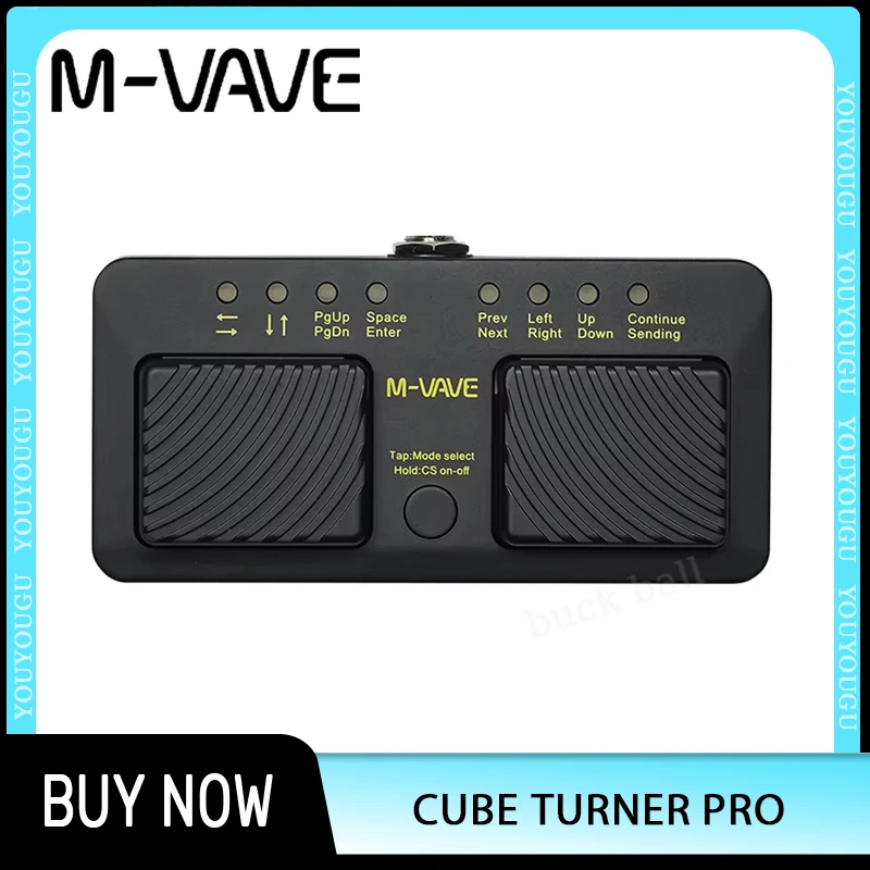 M-VAVE cubo turner pro sem fio página turner silencioso pedal personalizado usb recarregável bluetooth footboard para tablet telefone inteligente