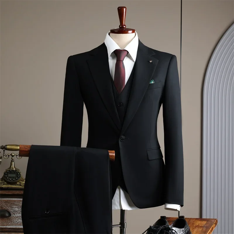 (37) Fashionable British Style Handsome Groom Wedding Suit High-end Suit