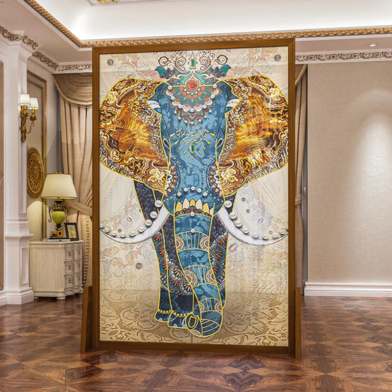 Movable Screen Partition Living Room Entrance Decorative Hallway Affordable Luxury Style Blocking Seat Screen Elephant