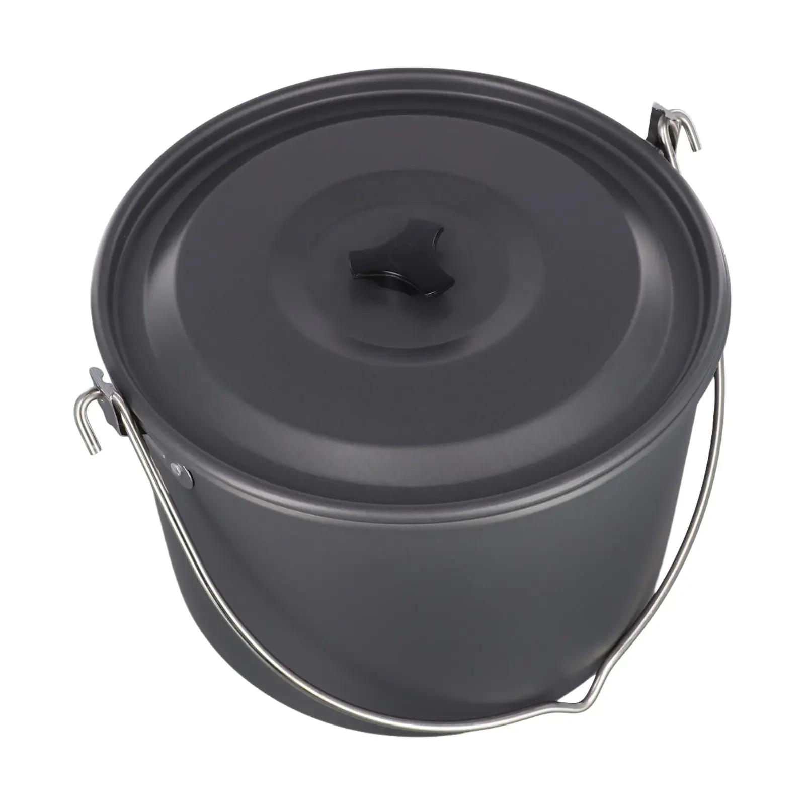 

Кемпинговая подвесная кастрюля для приготовления пищи, предотвращающая проливание, с подвесом для барбекю, компактный размер, для приготовления на открытом огне, высококачественный алюминий